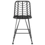 Küchenhocker 2 Stück PE-Rattan und schwarzer Stahl 45x56x103,5 cm von vidaXL, Gartenstühle - Ref: Foro24-319431, Preis: 188,1...