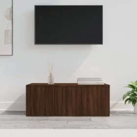 Oak brown plywood TV cabinet 80x34x30 cm by vidaXL, TV Furniture - Ref: Foro24-815500, Price: 67,80 €, Discount: %