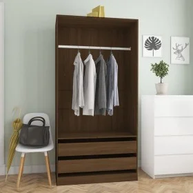 Eichenbrauner Sperrholzschrank 100x50x200 cm von vidaXL, Kleiderschränke - Ref: Foro24-815347, Preis: 178,62 €, Rabatt: %