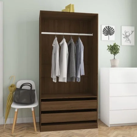 Eichenbrauner Sperrholzschrank 100x50x200 cm von vidaXL, Kleiderschränke - Ref: Foro24-815347, Preis: 178,61 €, Rabatt: %