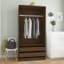 Armario madera contrachapada marrón roble 100x50x200 cm de vidaXL, Armarios roperos - Ref: Foro24-815347, Precio: 200,88 €