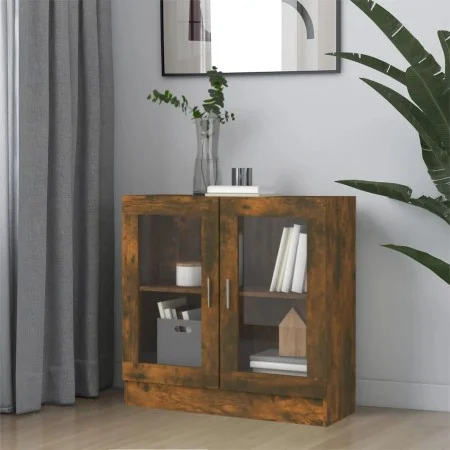 Smoked oak plywood showcase 82.5x30.5x80 cm by vidaXL, Bookcases and shelves - Ref: Foro24-815615, Price: 65,46 €, Discount: %