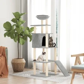 Cat scratching post with light gray sisal posts 166 cm by vidaXL, Cat furniture - Ref: Foro24-171682, Price: 75,73 €, Discoun...