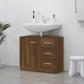 Mueble de lavabo madera contrachapada marrón roble 63x30x54 cm de vidaXL, Muebles de baño - Ref: Foro24-815632, Precio: 61,83...