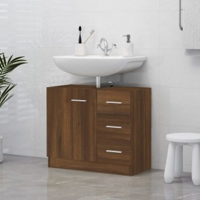 Mueble de lavabo madera contrachapada marrón roble 63x30x54 cm by vidaXL, Bathroom furniture - Ref: Foro24-815632, Price: 64,...