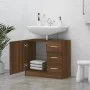 Mueble de lavabo madera contrachapada marrón roble 63x30x54 cm by vidaXL, Bathroom furniture - Ref: Foro24-815632, Price: 61,...