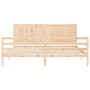 Estructura de cama con cabecero madera maciza 200x200 cm