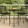 Mesa de comedor de vidrio templado y acero negro 55 cm de vidaXL, Mesas de jardín - Ref: Foro24-319435, Precio: 49,08 €, Desc...