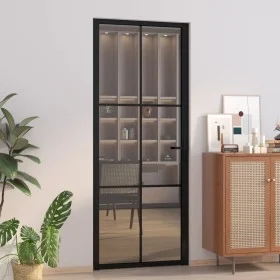 Innentür EGS-Glas und schwarzes Aluminium 83x201,5 cm von vidaXL, Türen für zu Hause - Ref: Foro24-350565, Preis: 243,72 €, R...