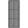 Puerta interior vidrio EGS y aluminio negro 83x201,5 cm de vidaXL, Puertas para el hogar - Ref: Foro24-350565, Precio: 251,29...