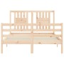 Estructura de cama de matrimonio con cabecero madera maciza