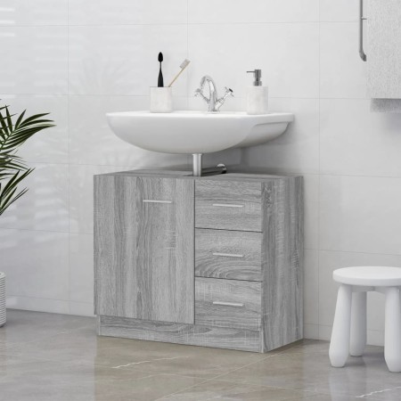 Waschbeckenschrank aus grauem Sonoma-Sperrholz, 63 x 30 x 54 cm von vidaXL, Badezimmermöbel - Ref: Foro24-815631, Preis: 73,7...