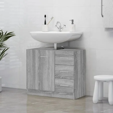 Waschbeckenschrank aus grauem Sonoma-Sperrholz, 63 x 30 x 54 cm von vidaXL, Badezimmermöbel - Ref: Foro24-815631, Preis: 70,5...