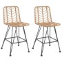 Taburetes de cocina 2 uds ratán PE y acero 45x56x103,5 cm de vidaXL, Sillas de jardín - Ref: Foro24-319430, Precio: 230,67 €