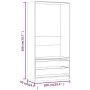 Armario de madera contrachapada gris Sonoma 100x50x200 cm de vidaXL, Armarios roperos - Ref: Foro24-815346, Precio: 193,84 €,...