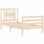 Estructura de cama con cabecero madera maciza 100x200 cm