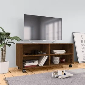 TV-Möbel Räder Sperrholz Eiche braun 90x35x35 cm von vidaXL, TV-Möbel - Ref: Foro24-815260, Preis: 61,43 €, Rabatt: %