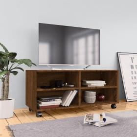 TV-Möbel Räder Sperrholz Eiche braun 90x35x35 cm von vidaXL, TV-Möbel - Ref: Foro24-815260, Preis: 62,38 €, Rabatt: %