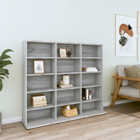 Gray plywood CD shelf 102x23x89.5 cm by vidaXL, CD and DVD storage - Ref: Foro24-815484, Price: 62,48 €, Discount: %