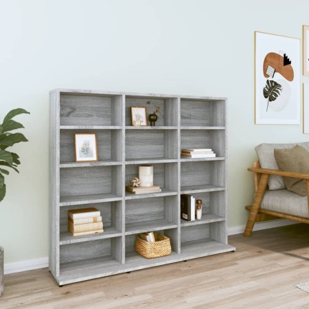 Gray plywood CD shelf 102x23x89.5 cm by vidaXL, CD and DVD storage - Ref: Foro24-815484, Price: 62,48 €, Discount: %