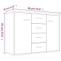Aparador de madera contrachapada gris Sonoma 88x30x65 cm de vidaXL, Aparadores - Ref: Foro24-815370, Precio: 111,04 €, Descue...