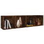 Regal/TV-Schrank aus geräuchertem Eichensperrholz, 36 x 30 x 143 cm von vidaXL, Bücherregale und Regale - Ref: Foro24-815246,...