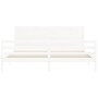 Estructura de cama con cabecero madera maciza blanco 200x200 cm