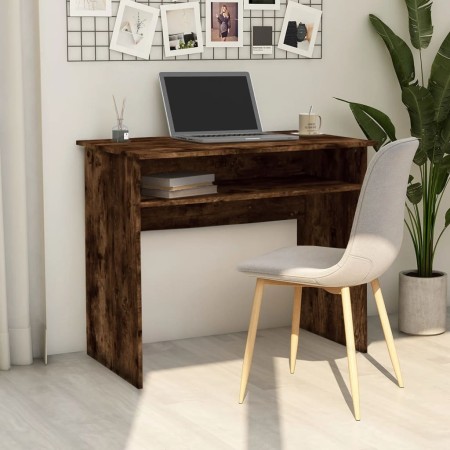Schreibtisch aus geräuchertem Eichensperrholz, 90 x 50 x 74 cm von vidaXL, Schreibtische - Ref: Foro24-815462, Preis: 54,28 €...