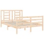 Estructura de cama con cabecero madera maciza 140x200 cm