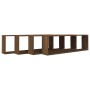 Cubic wall shelf 4 pcs brown oak wood 100x15x30cm by vidaXL, Shelves and shelves - Ref: Foro24-815913, Price: 53,55 €, Discou...