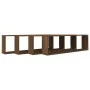 Estante cúbico de pared 4 uds madera roble marrón 100x15x30cm de vidaXL, Estantes y estanterías - Ref: Foro24-815913, Precio:...