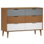 Mesita de noche MOLDE madera maciza de pino marrón 113x40x80 cm de vidaXL, Cajoneras - Ref: Foro24-350507, Precio: 203,32 €