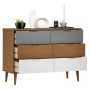 MOLDE bedside table solid brown pine wood 113x40x80 cm by vidaXL, Drawers - Ref: Foro24-350507, Price: 203,41 €, Discount: %