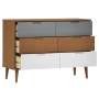 MOLDE bedside table solid brown pine wood 113x40x80 cm by vidaXL, Drawers - Ref: Foro24-350507, Price: 203,41 €, Discount: %