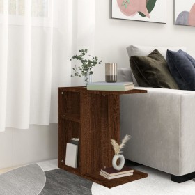 Mesa auxiliar de madera contrachapada marrón roble 50x30x50 cm de vidaXL, Mesas auxiliares - Ref: Foro24-815851, Precio: 33,9...