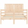 Estructura de cama con cabecero madera maciza 120x200 cm