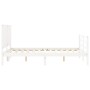 Estructura de cama con cabecero madera maciza blanco 120x200 cm