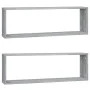Cubic wall shelf 2 units gray Sonoma wood 80x15x26.5cm by vidaXL, Shelves and shelves - Ref: Foro24-815918, Price: 27,32 €, D...