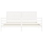 Estructura de cama con cabecero madera maciza blanco 200x200 cm