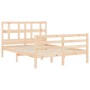 Estructura de cama de matrimonio con cabecero madera maciza