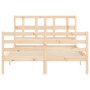Estructura de cama de matrimonio con cabecero madera maciza