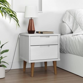 Mesita de noche MOLDE madera maciza de pino blanca 40x35x48 cm by vidaXL, Nightstands - Ref: Foro24-350496, Price: 77,49 €, D...