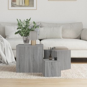 Side tables 3 pieces Sonoma gray plywood by vidaXL, Side tables - Ref: Foro24-815988, Price: 71,32 €, Discount: %