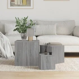 Side tables 3 pieces Sonoma gray plywood by vidaXL, Side tables - Ref: Foro24-815988, Price: 70,25 €, Discount: %