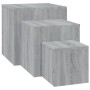 Beistelltische 3 Stück Sonoma graues Sperrholz von vidaXL, Seitentische - Ref: Foro24-815988, Preis: 71,32 €, Rabatt: %