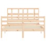 Estructura de cama con cabecero madera maciza 120x200 cm