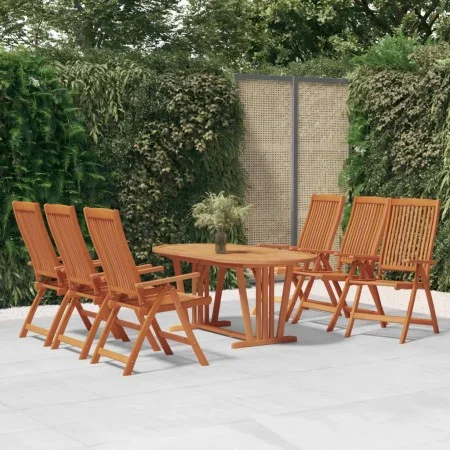 7-piece solid eucalyptus wood garden dining set by vidaXL, Garden sets - Ref: Foro24-3087342, Price: 722,35 €, Discount: %