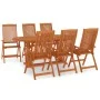 7-piece solid eucalyptus wood garden dining set by vidaXL, Garden sets - Ref: Foro24-3087342, Price: 722,35 €, Discount: %