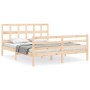Estructura de cama con cabecero madera maciza 160x200 cm