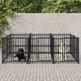 Outdoor steel dog kennel 5.63 m² by vidaXL, Dog kennels and fences - Ref: Foro24-3124580, Price: 551,54 €, Discount: %